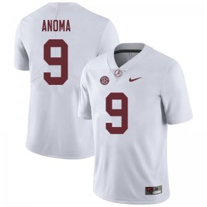 NCAA Men's Alabama Crimson Tide #9 Eyabi Anoma Stitched College 2018 Nike Authentic White Football Jersey PC17F16XE